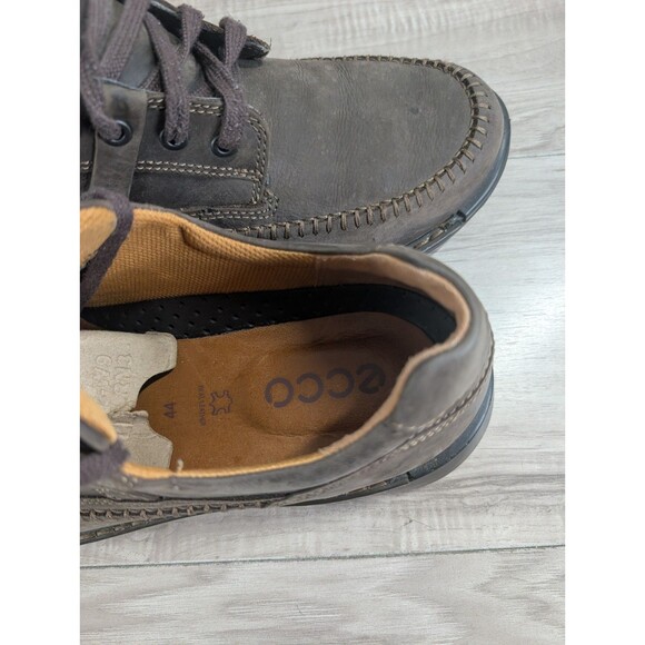 Ecco Fusion II Moc Cocoa Brown Leather Lace Up Mens Shoes Size10 - Picture 9 of 11